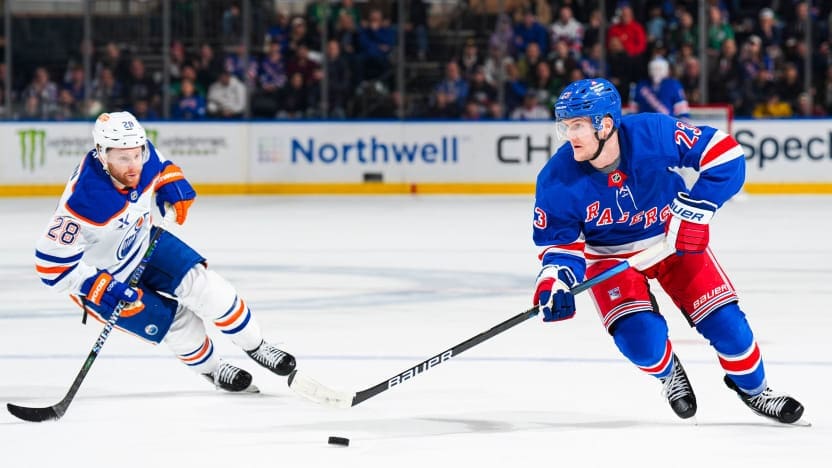 3/16/2025 Madison Square Garden New York, NY. Adam Fox Skates on the ice.