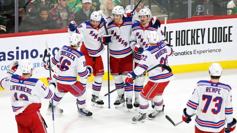 3/13/2025 Xcel Energy Center, St. Paul, MN Braden Schneider wins it in overtime Photo by NY Rangers