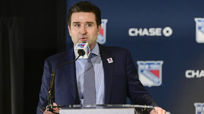 4/23/2025 Chris Drury President & GM of the New York Rangers Photo Credit to Getty Images