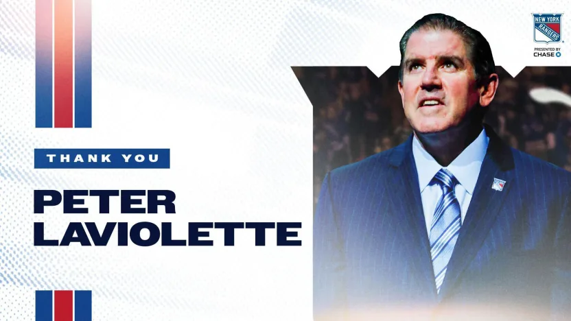 4/19/2025 Peter Laviolette fired Photo by NY Rangers