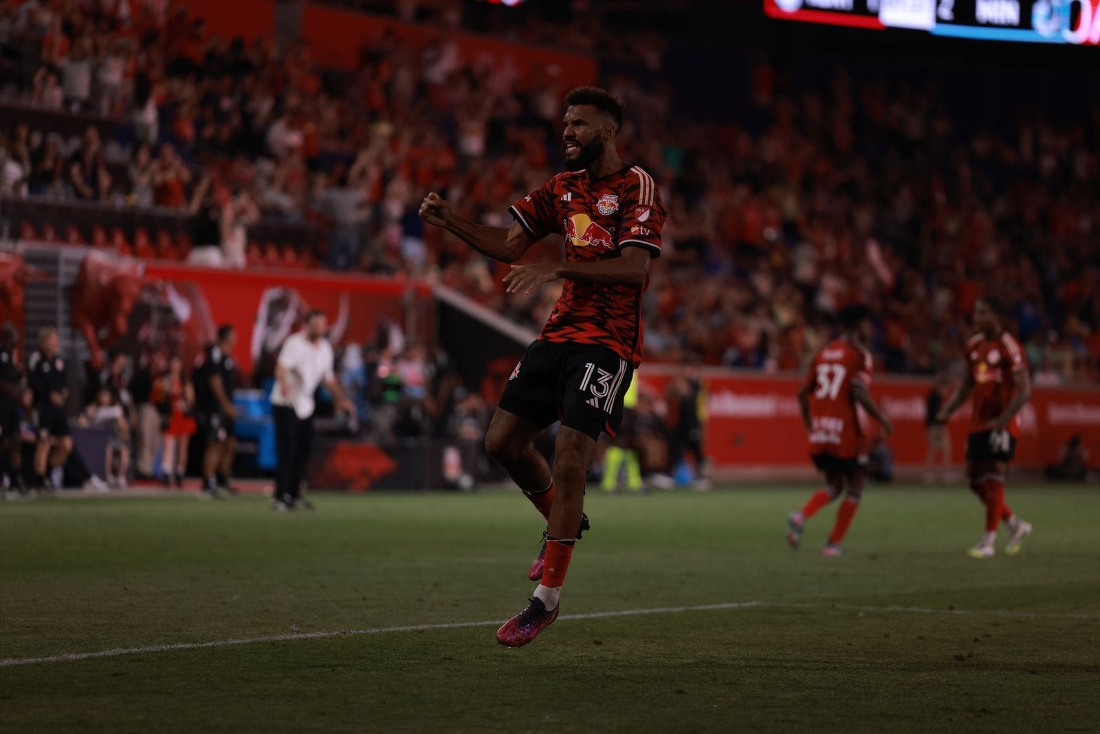 6/28/2025 Sports Illustrated Stadium, Harrison, NJ Choupo-Moting Scores the Equalizer. Mandatory Credit NY Red Bulls.