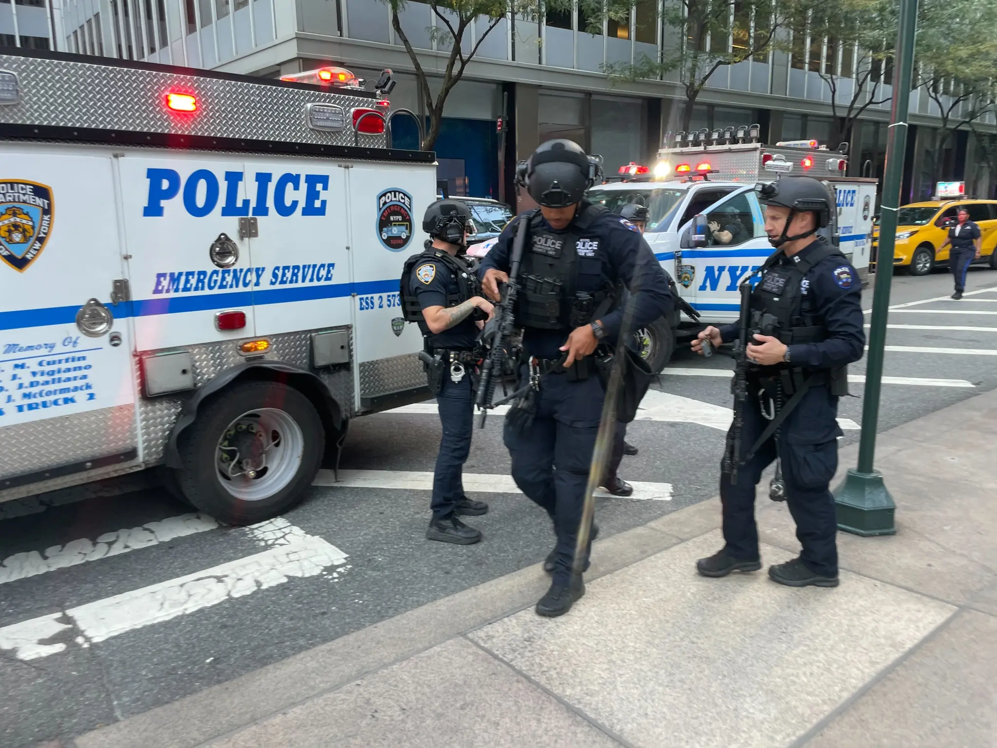 NYPD responding to calls about an active shooter at 324 Park Avenue on Monday. William C. Lopez