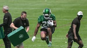 8/2/2025 Florham Park, NJ Jets Training camp Breece Hall with a running drill. Mandatory Credit Jets Wire-USA Today