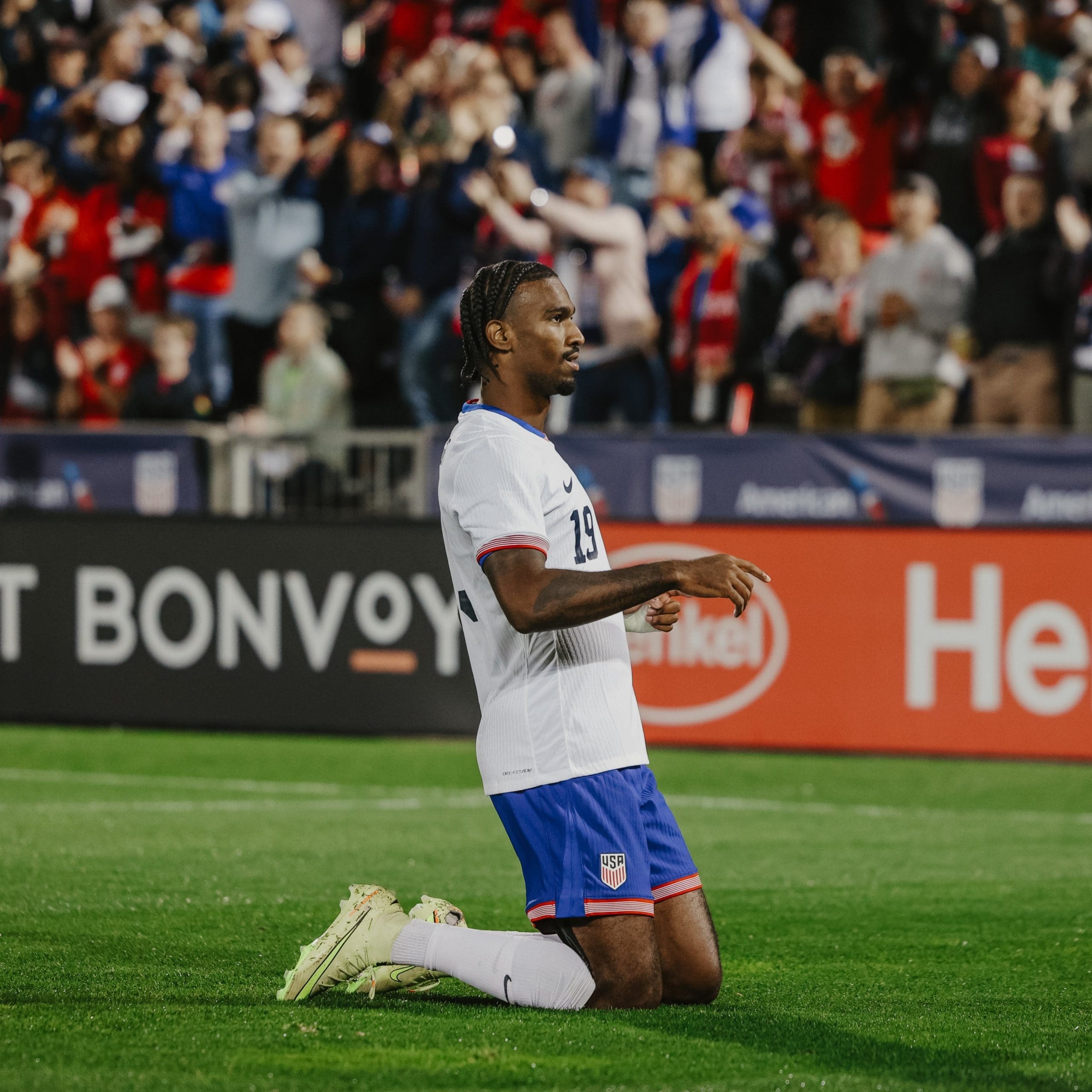 10/14/2025 Dick's Sporting Goods Park, Commerce City, CO Haji Wright Goal Celebration Mandatory Credit: U.S. Soccer