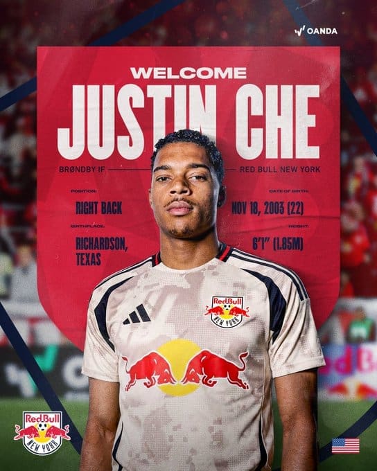 12/16/2025 Justin Che signs with the Red Bulls after his transfer from Brondby IF in Denmark. Mandatory Credit: New York Red Bulls