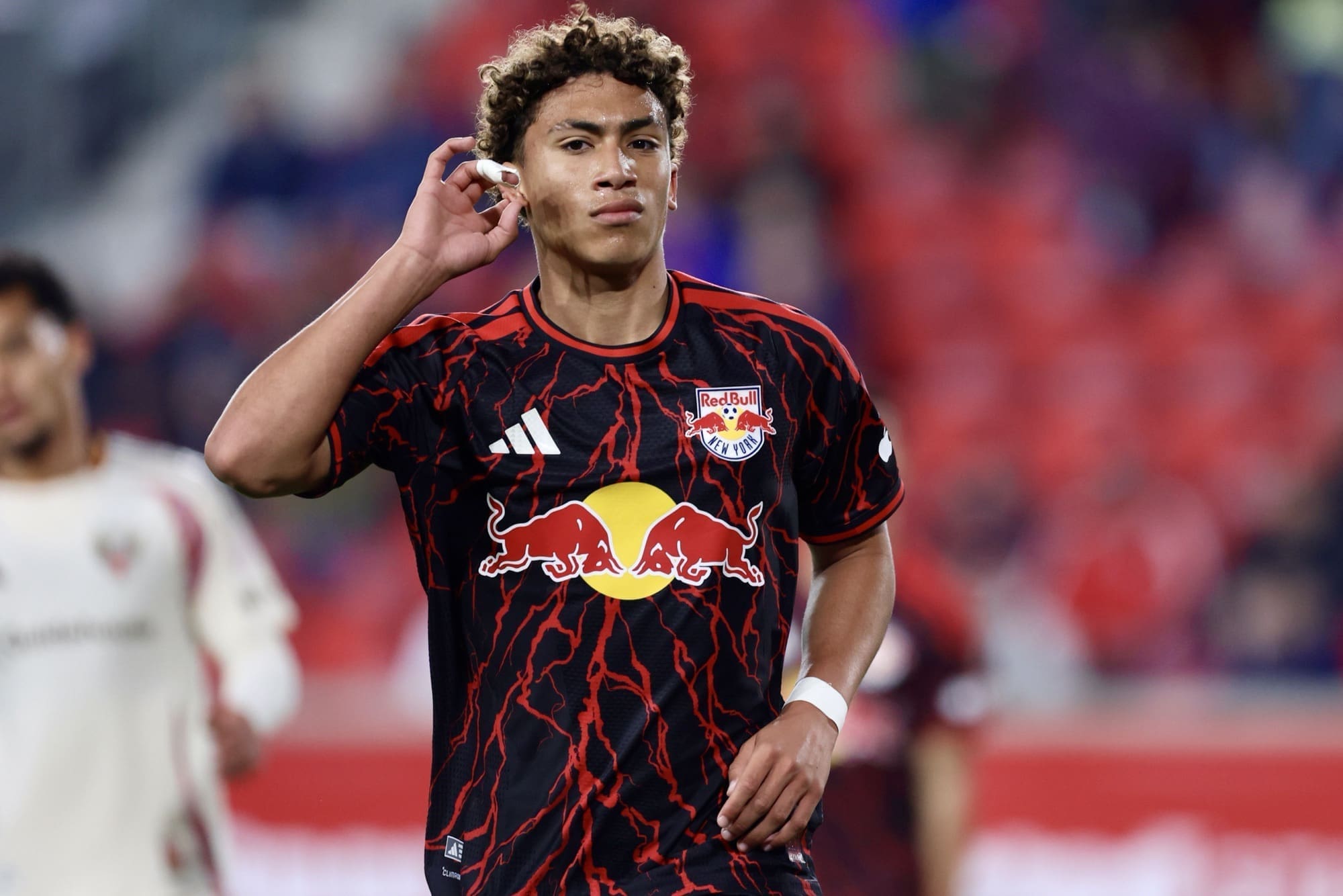 Julian Hall is celebrating his goal against D.C. United