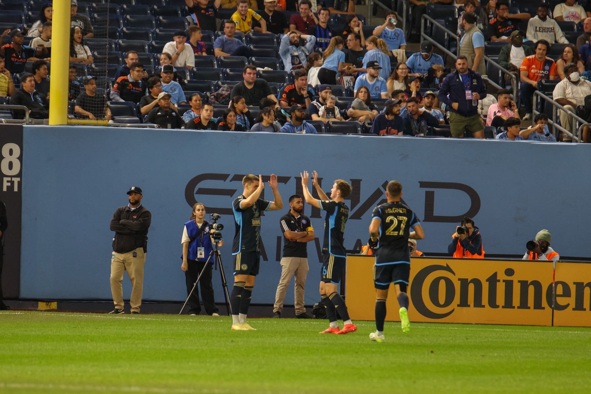 Philadelphia Union celebrate first half goal.