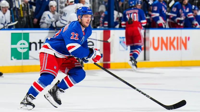 3/20/2025 Madison Square Garden, New York, NY Jonny Brodzinsky skating Photo by NY Rangers