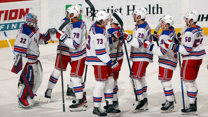 4/14/2025 Amerant Bank Arena Jonathan Quick celebrates Photo by NY Rangers