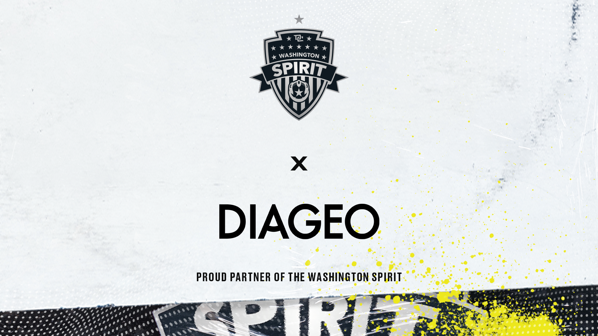 Washington Spirit Logo and DIAGEO banner