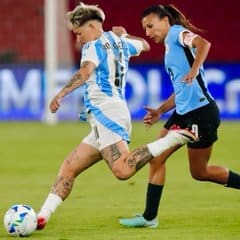 8/1/2025 Copa America Femenina Third Place Game Yamila Rodriguez attacks with the ball. Mandatory credit CONMEBOL.com