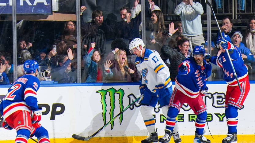 11/24/2025 Madison Square Garden, New York, NY., Vincent Trocheck Scores the tying goal Mandatory Credit: New York Rangers