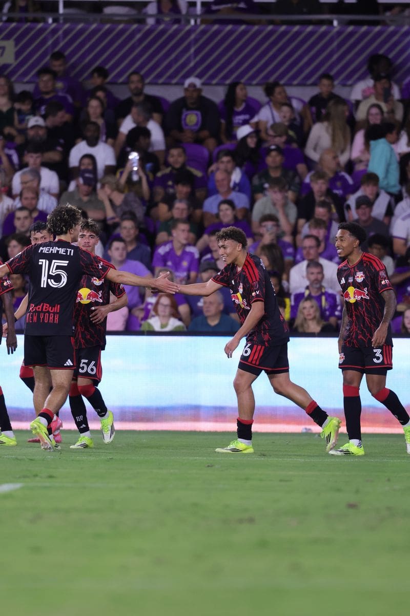 2/21/2026 Inter&Co Stadium, Orlando, FL., Julian Hall Scores two goals. Mandatory Credit: Red Bull New York