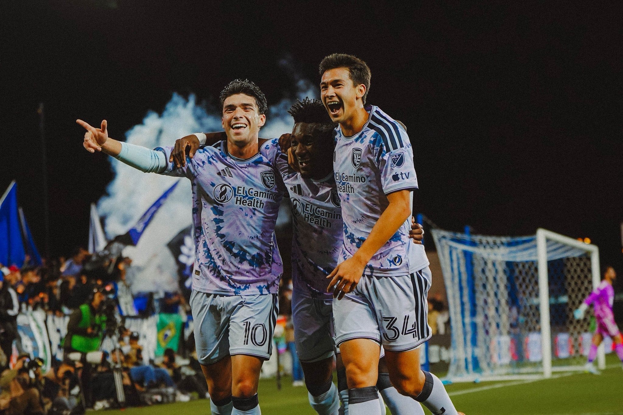 Niko Tsakiris scores the fourth goal for San Jose