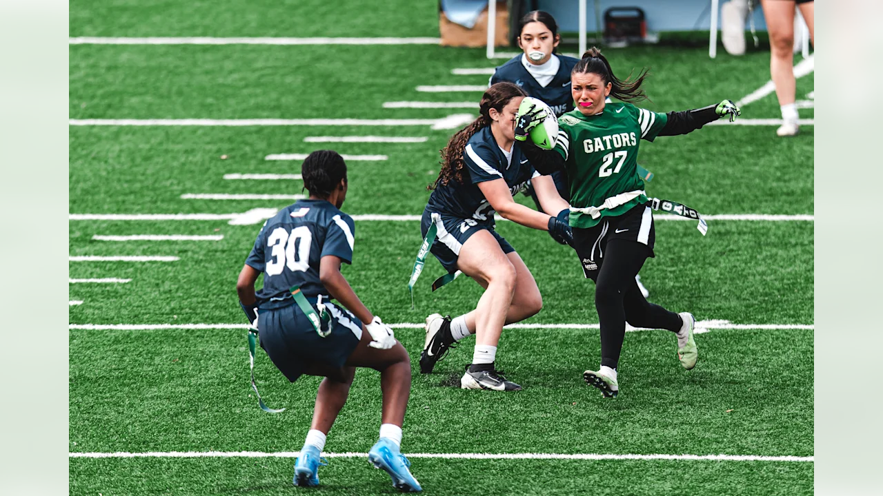 Girls Flag Football at the Jets facility